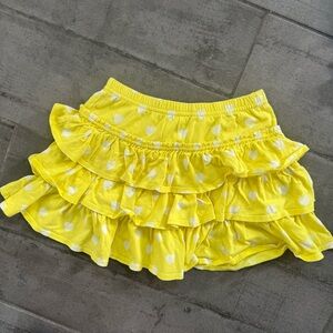 Boden Yellow polka dot Ruffle Mini Skirt skort shorts attached 6 7 8